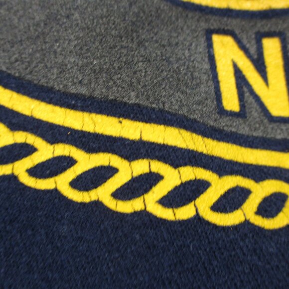 United States Navy Sweater Mens Small Blue Yellow Sweatshirt Made in USA - Picture 5 of 13